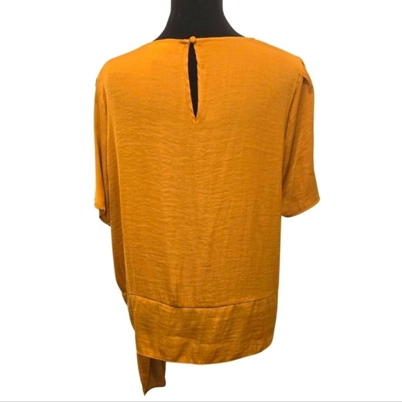 Simply Vera by Vera Wang Silky Yellow Gold short sleeve tie waist detail LARGE - Picture 2 of 7